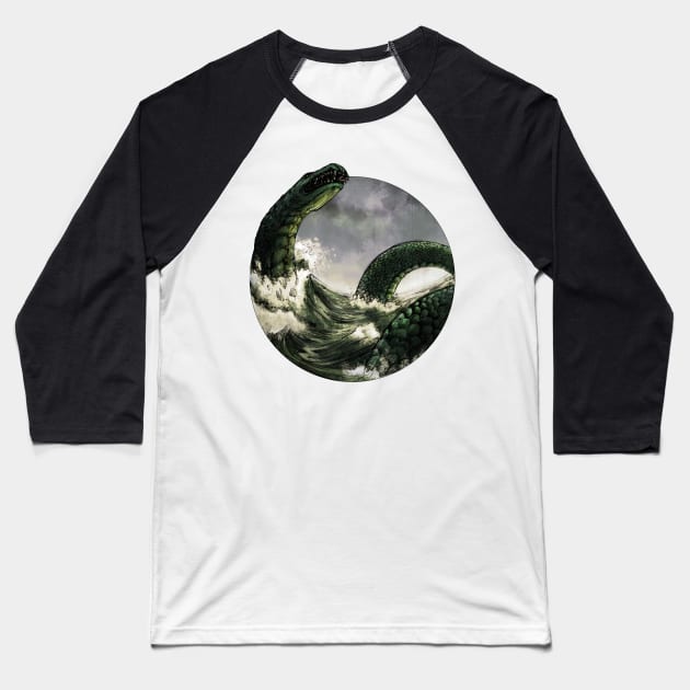 Jormungandr the Midgard Serpent Baseball T-Shirt by AniaArtNL